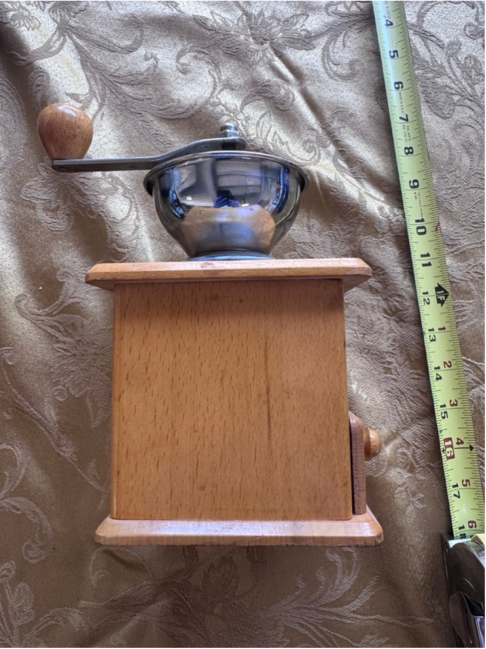 Vintage Cheese Grinder Grater Drawer Wood Metal